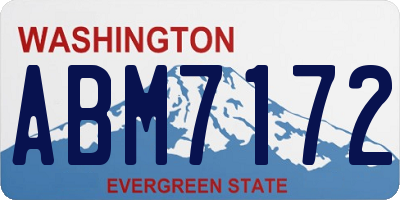 WA license plate ABM7172