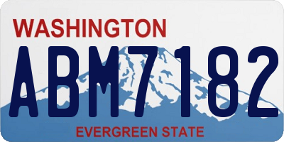 WA license plate ABM7182