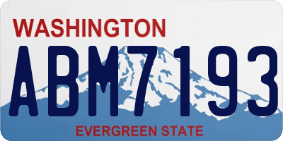 WA license plate ABM7193