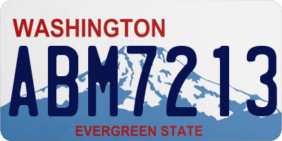 WA license plate ABM7213