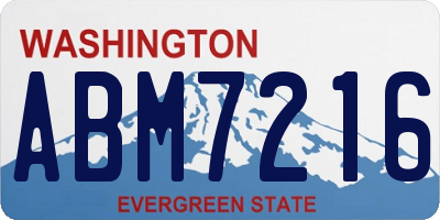 WA license plate ABM7216