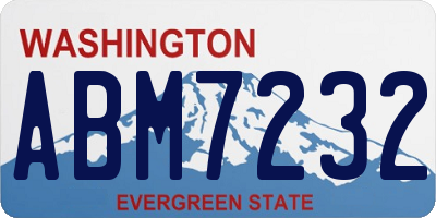 WA license plate ABM7232