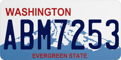 WA license plate ABM7253