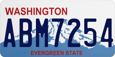 WA license plate ABM7254
