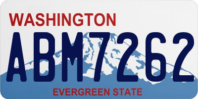 WA license plate ABM7262