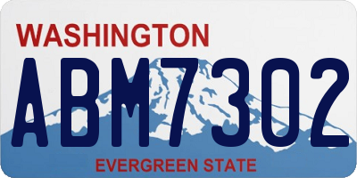 WA license plate ABM7302