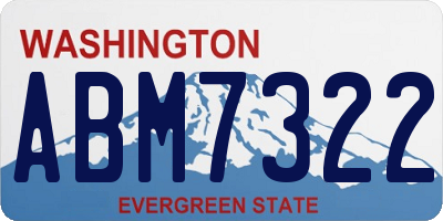 WA license plate ABM7322