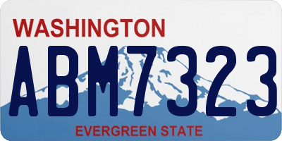 WA license plate ABM7323