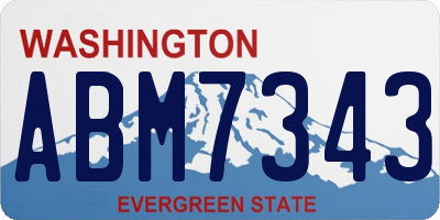 WA license plate ABM7343