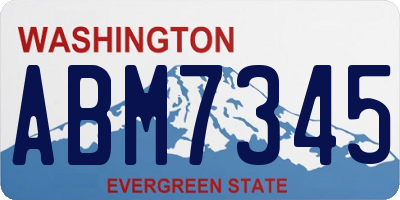 WA license plate ABM7345