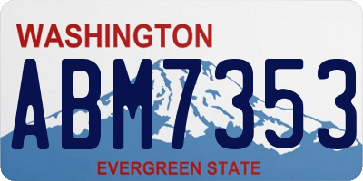 WA license plate ABM7353