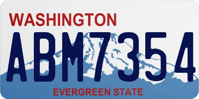 WA license plate ABM7354