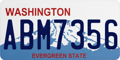WA license plate ABM7356