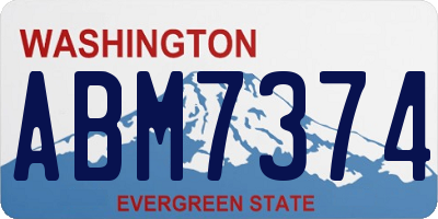 WA license plate ABM7374