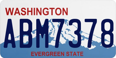 WA license plate ABM7378