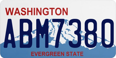 WA license plate ABM7380