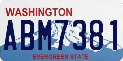 WA license plate ABM7381