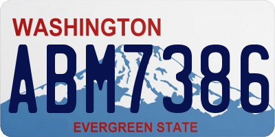 WA license plate ABM7386