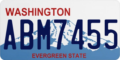 WA license plate ABM7455