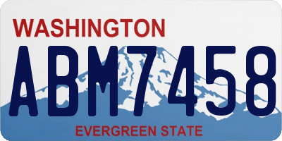 WA license plate ABM7458