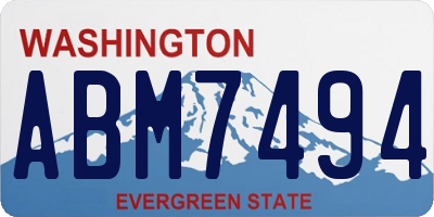 WA license plate ABM7494