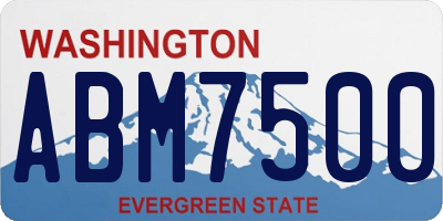 WA license plate ABM7500