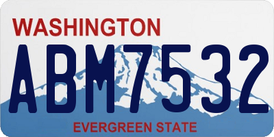 WA license plate ABM7532