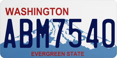 WA license plate ABM7540