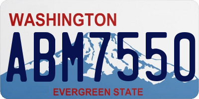 WA license plate ABM7550