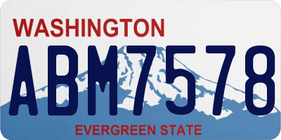 WA license plate ABM7578