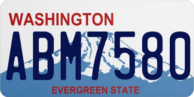 WA license plate ABM7580