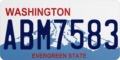 WA license plate ABM7583
