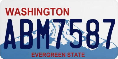 WA license plate ABM7587