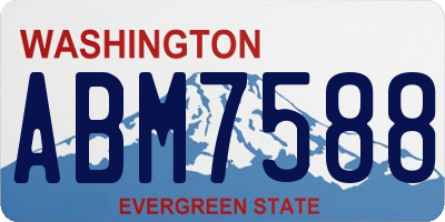 WA license plate ABM7588