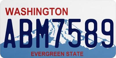 WA license plate ABM7589