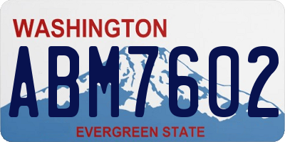 WA license plate ABM7602