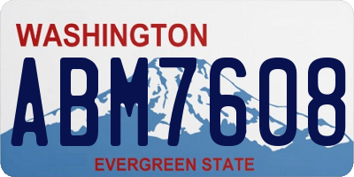 WA license plate ABM7608