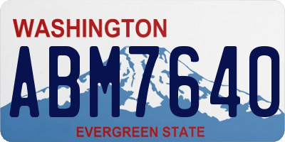 WA license plate ABM7640