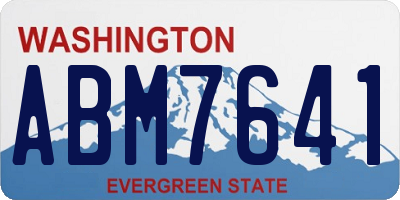 WA license plate ABM7641