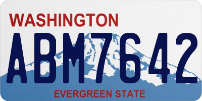 WA license plate ABM7642