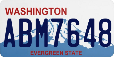 WA license plate ABM7648