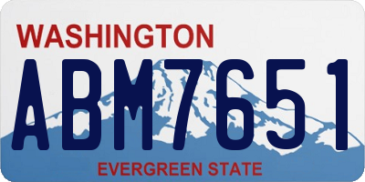 WA license plate ABM7651