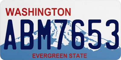 WA license plate ABM7653