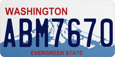 WA license plate ABM7670