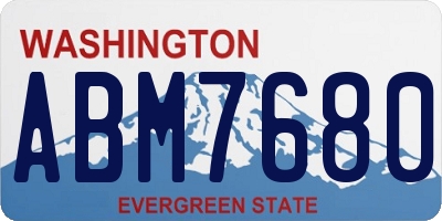 WA license plate ABM7680