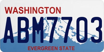 WA license plate ABM7703