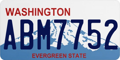 WA license plate ABM7752