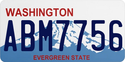 WA license plate ABM7756