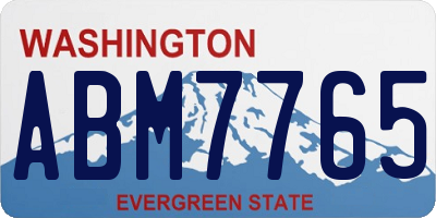 WA license plate ABM7765