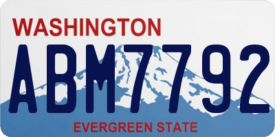 WA license plate ABM7792